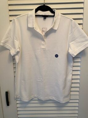Lands' End Women's White Polo Top